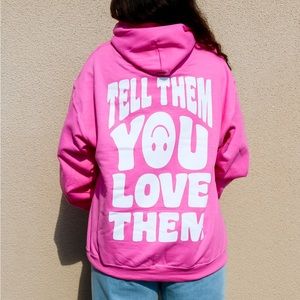 pink graphic hoodie
